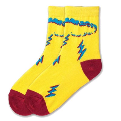 K. Bell Kinder 3D Lightening Crew Socken Einheitsgröße Gelb - KBBF15H003-01