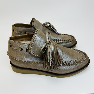 Aerosoles MARTHA STEWART SHIRLEY Silver Bronze Tassel Mocs Fleece lined Sz 