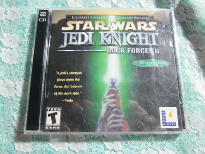 2001 Star Wars Jedi Knight Dark Forces II Game, CD Rom PC Windows Lucas Arts
