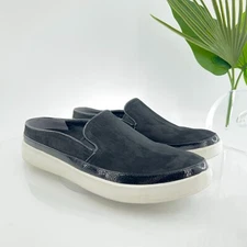 Vionic Shoes Effortless Clog Womens 9.5 Black Leather Slip On Orthotic Sneakers