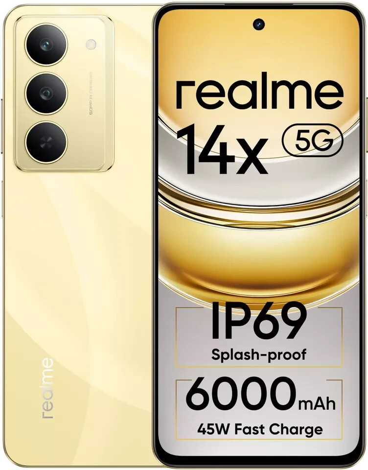 realme 14x 5G (Gold, 128 GB 6GB RAM) 6.67 inch Dimensity 6300