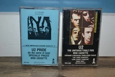 U2 MINI CASSETTE TAPE LOT OF 2 THE UNFORGETTABLE FIRE AND PRIDE