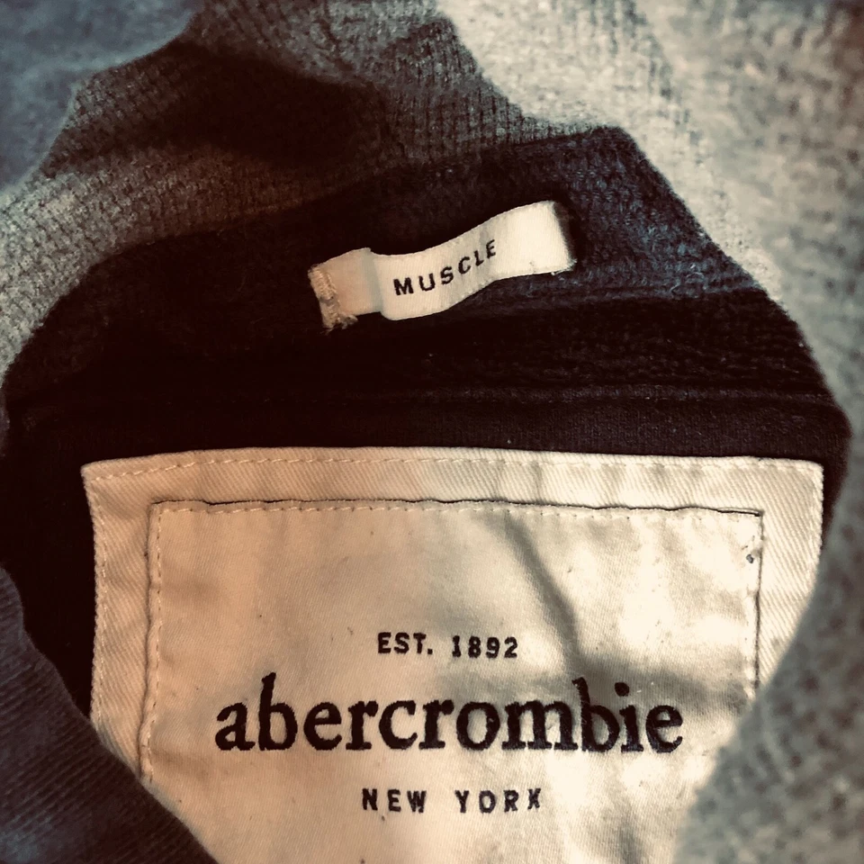 Abercrombie & Fitch Muscle Hoodie Youth Boys XL Blue Warriors Y2K Appliqué - Image 3 of 4