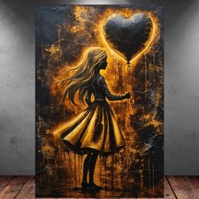 LEINWAND BILD ER XXL ABSTRAKT BANKSY LOST BALLOON GIRL GRAFFITI WAND POSTER 1186