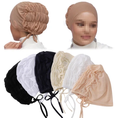 Breathable Hijab Undercap Bonnet Hijab Women Muslim Turban Inner Cap Thin Hats - Photo 1/4