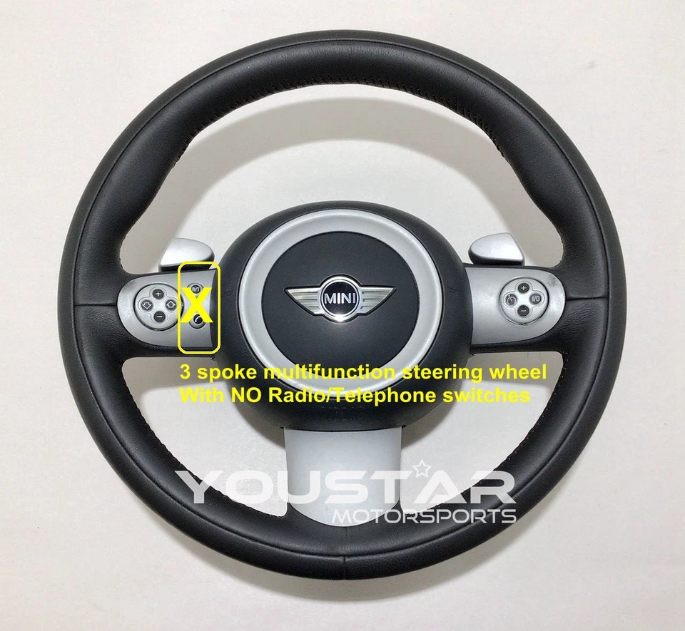  4 X GLÄNZEND SCHWARZ MULTIFUNKTIONALE LENKRADABDECKUNGEN für MINI R50 R52 R53 - Bild 4 von 4