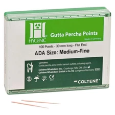 Coltene Whaledent H01223 Gutta Percha Natural Color Points Medium Fine 100/Pk