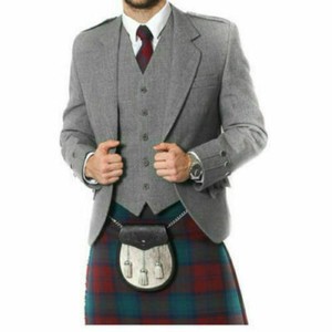 grey kilt jacket