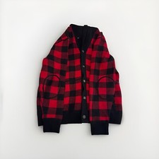 Polo Ralph Lauren Wool Buffalo Plaid Shawl Cardigan Sweater Men  s Large NWT 298