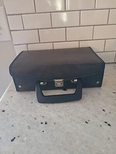 Vintage 12 Cassette Audio Tape Carrying Case Holder Bag, Brown Faux Leather