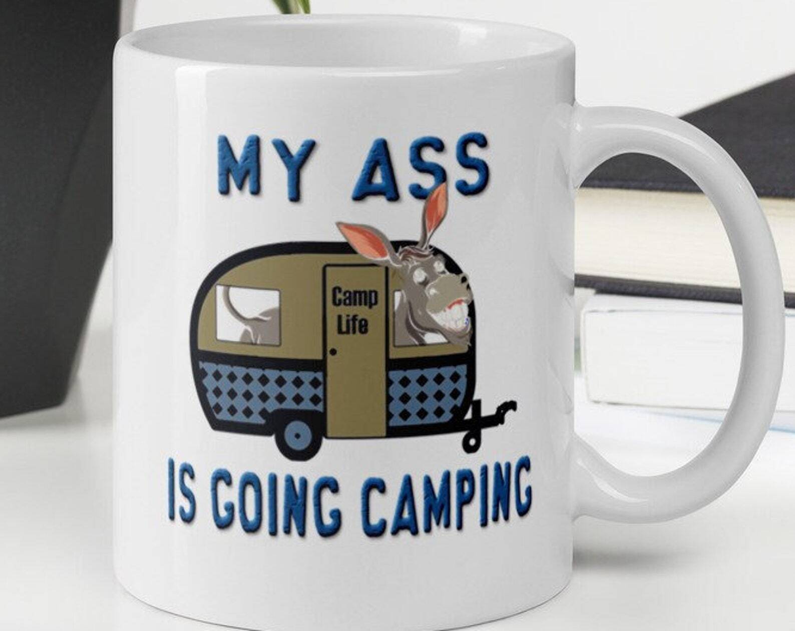 Fun Camping Lover White Glossy Coffee Tea Mug