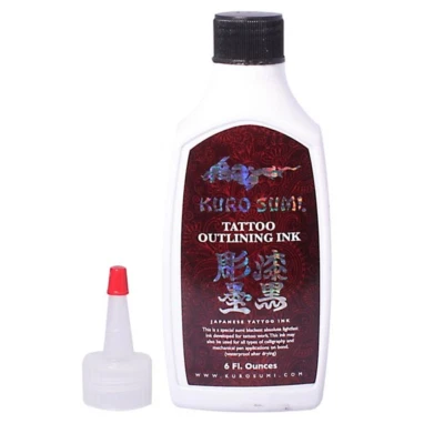 Kuro Sumi Lining Black Tattoo Ink - 6oz - Original bottle for outlining - liner