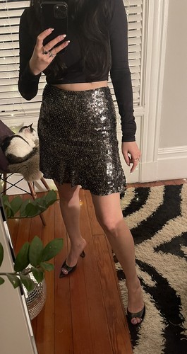 Zara sequined beaded mini skirt xs | eBay