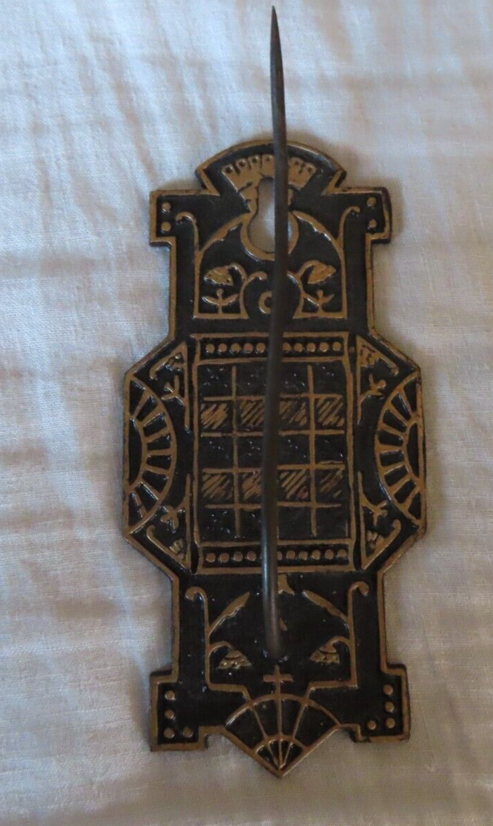 Antique General Store Cast Iron Eastlake Desk Bill Note Receipt Holder