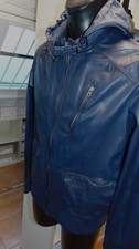 SALVADORI COLL.GIUBBOTTO IN PELLE NAPPA CAPPUCCIO BLU CART.M-48  420,00 SA-01