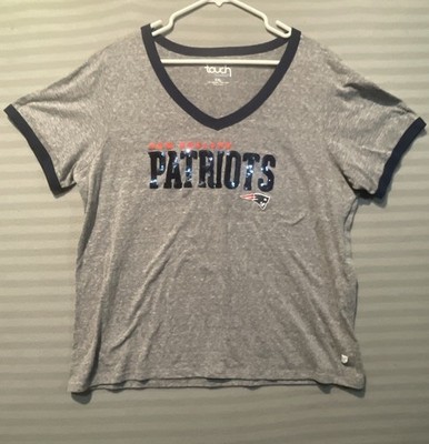 NFL New England Patriots Gray T Shirt Sz XXL Sequin Letters Touch Football Sport