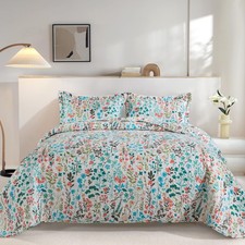 Garden King Size Quilt Bedding Set - Lightweight Bedspreads King Size 98 x 1...