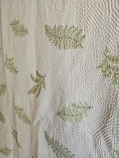Linen Source Matelass Cotton Bedspread 2 King Shams Embroidered Ferns 120"X118"