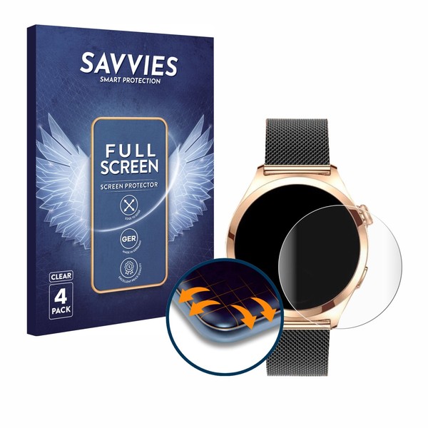 "4X Full-Screen Schutz Folie FüR Niolina Smartwatch 1.27\" 3D Edge Display"-image
