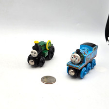 Thomas  Friends Wooden Railway Train Tank - Mud Covered Engine  Trevor Lot x2