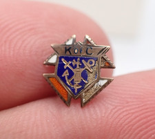 Vintage Small K of C Knights of Columbus Enameled Screwback Lapel Pin