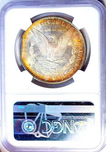 1881-S NGC MS63 "CAC" MORGAN $ -ELECTRIC RAINBOW- VIBRANT TONING (VIDEO} ** - Picture 8 of 8