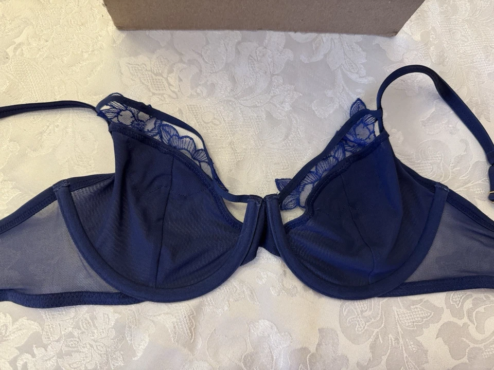 Adore Me Andy Unlined Bra Size 36B Demi Stappy Embroidered Underwire Sexy - Image 4 of 4