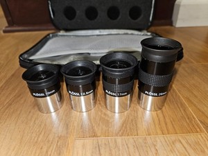 Plossl Eyepiece Set 10,12.5, 17 & 25 mm + 2X Barlow Lens + FiderScope Telescope