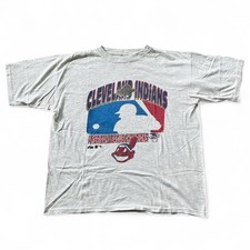 Vtg 1995 Cleveland Indians MLB Chief Wahoo AL Champions Worlds Series Shirt XL