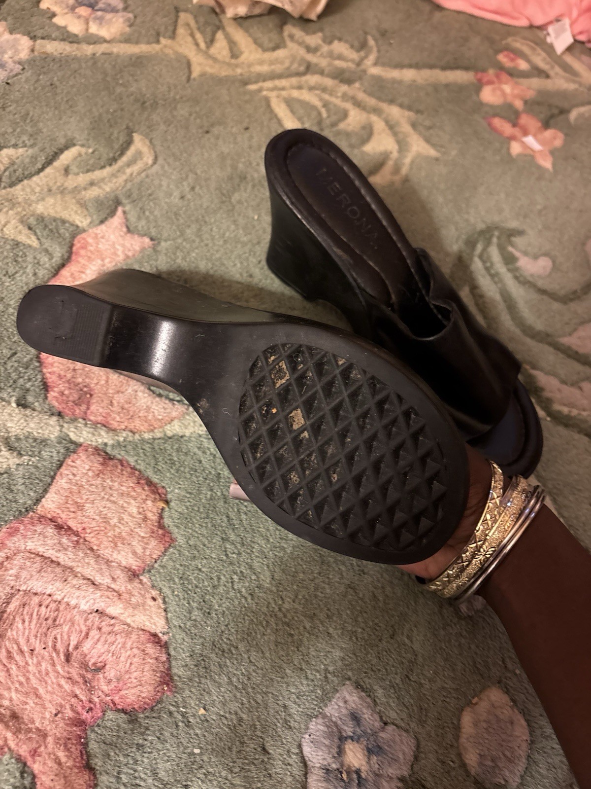 Heels Wedge Black Size 7 Merona-image