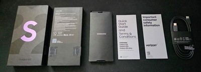 RARE Samsung Galaxy S22 Bora Purple 128 Gb Box Charging Cable Paperwork No Phone
