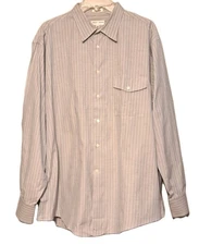 Vtg. Giorgio Armani Collezioni Mens Shirt 17.5 34/35 Blue White Stripe Business 