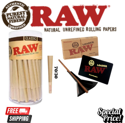 RAW Cones Single Size 70/30 Dogwalker 54ct  W/ Raw Cone Loader