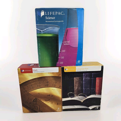 LIFEPAC  AOP 11th Grade 3 Core Subjects Box Sets Math Science Language Arts NEW