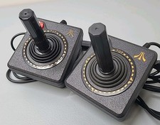 One Pair (2) Atari 2600 Flashback Orange-Trim Joysticks - Tested, Working A
