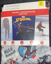 Boys Cuddl Duds Warm Underwear Spider-Man M Medium 8-10 NWT NEW