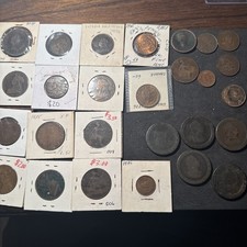 British Large Cent Lot, 1800&rsquo;s-1900 Canadian And UK, Victoria, George 27 Coins