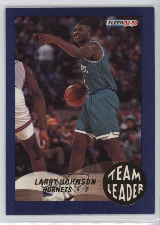 1992-93 Fleer Team Leaders Larry Johnson #3 7v7