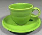 Fiesta Tea Cup Mug & Saucer Set Green Homer Laughlin Fiestaware Original