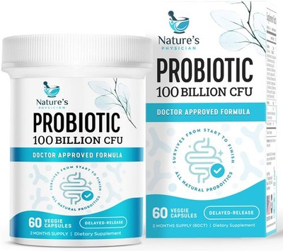 Natures Physician Probiotics - 100 Billion CFU - 16 Strains + Prebiotics - Be...