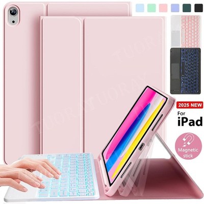 Für iPad A16 11th 2025 11''/10th 10.9 Hülle mit Beleuchtet Touchpad Tastatur Maus