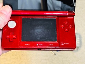 Nintendo 3DS - Flame Red Console - Tested & Works + AC Adapter 4GB Card