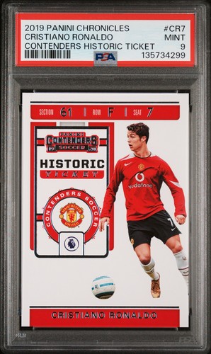 2019 PANINI CHRONICLES CONTENDERS HISTORIC TKT #CR7 CRISTIANO RONALDO PSA 9