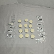Set of 12 Vintage Off White Round Ceramic Cabinet Drawer Handles Knobs Reclaimed