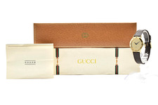 Gucci 3000M Gold Dial Gold Plated Vintage Men's Watch w/box 30mm