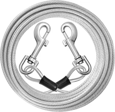 Dog Tie Out Cable: 10ft Dog Leads for Yard Heavy Duty - Reflective Chain Leash f