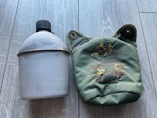Original Military WWII U.S. VOLLRATH 1945 Steel Canteen - with pouch, no cup