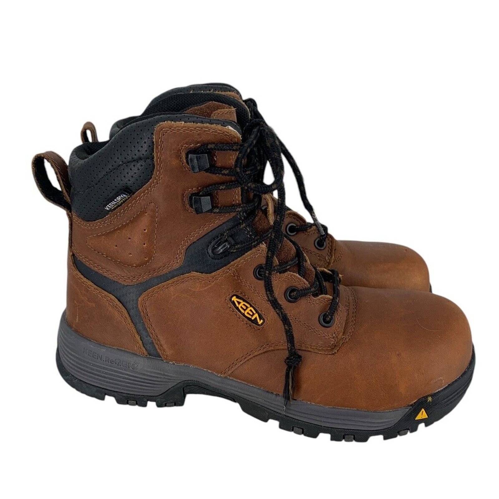 Stivali impermeabili KEEN donna Chicago 6’ in pelle marrone taglia 8 5 M