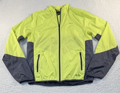 Hind Running Men's Windbreaker Jacket Size Small Neon Yellow Full Zip (READ)