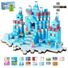 Magnetic Blocks,150 PCS Glacier Castle Set,Magnetic Building Cubes for Kids,STEM